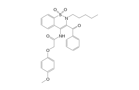 N-(3-benzoyl-1,1-dioxido-2-pentyl-2H-1,2-benzothiazin-4-yl)-2-(4-methoxyphenoxy)acetamide
