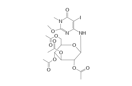 1,6-Dihydro-5-iodo-1-methyl-2-methoxy-4-(2',3',4',6'-tetrakis( O-acetyl)-D-glucopyranosylamino]-6-oxopyrimidine