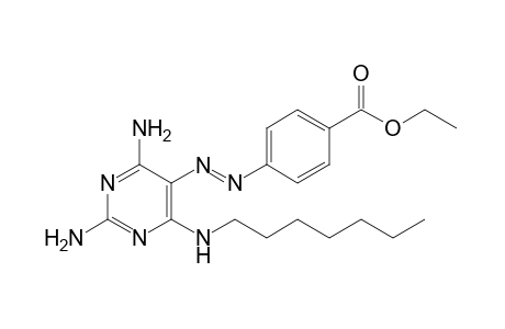 p-{[2,4-diamino-6-(heptylamino-5-pyrimidinyl]azo}benzoic acid, ethyl ester