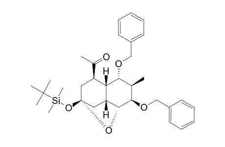 (+-)-(1R*,3R*4R*,5S*,6R*,7R*,8R*,9R*)-3-Acetyl-5,7-dibenzyloxy-1-(t-butyldimethylsiloxy)-6-methyl-11-oxatricyclo[6.2.1.0(4,9)]undecane