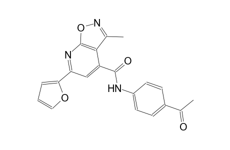 isoxazolo[5,4-b]pyridine-4-carboxamide, N-(4-acetylphenyl)-6-(2-furanyl)-3-methyl-