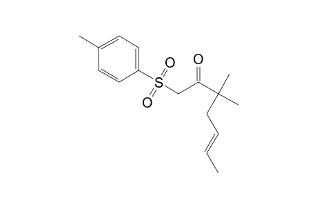 5-Hepten-2-one, 3,3-dimethyl-1-[(4-methylphenyl)sulfonyl]-, (E)-