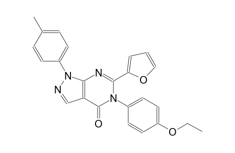 4H-pyrazolo[3,4-d]pyrimidin-4-one, 5-(4-ethoxyphenyl)-6-(2-furanyl)-1,5-dihydro-1-(4-methylphenyl)-
