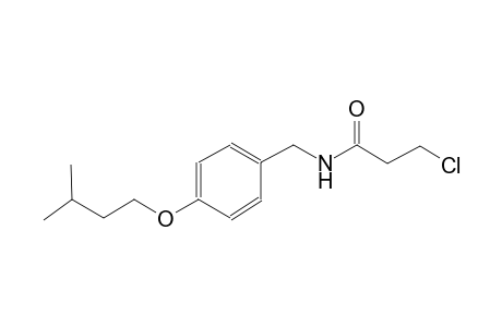 3-chloro-N-[4-(isopentyloxy)benzyl]propanamide