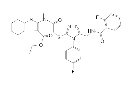 benzo[b]thiophene-3-carboxylic acid, 2-[[[[5-[[(2-fluorobenzoyl)amino]methyl]-4-(4-fluorophenyl)-4H-1,2,4-triazol-3-yl]thio]acetyl]amino]-4,5,6,7-tetrahydro-, ethyl ester