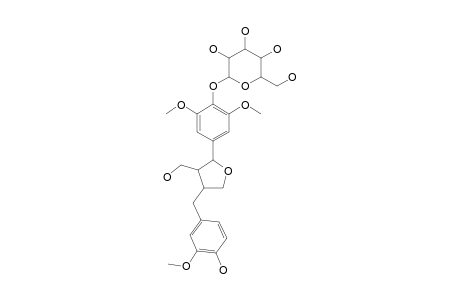 CONICASIDE;2-BETA-[3,5-DIMETHOXY-4-O-(BETA-D-GLUCOPYRANOSYL)-PHENYL]-3-ALPHA-HYDROXYMETHYL-4-ALPHA-[(4-HYDROXY-3-METHOXYPHENYL)-METHYL]-1-