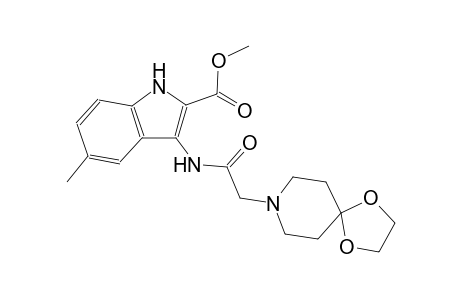 methyl 3-[(1,4-dioxa-8-azaspiro[4.5]dec-8-ylacetyl)amino]-5-methyl-1H-indole-2-carboxylate