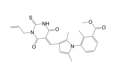 methyl 3-{3-[(E)-(1-allyl-4,6-dioxo-2-thioxotetrahydro-5(2H)-pyrimidinylidene)methyl]-2,5-dimethyl-1H-pyrrol-1-yl}-2-methylbenzoate