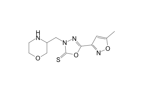 3-Morpholinylmethyl-5-(5-methylisoxazol-3-yl)-2-thio-1,3,4-oxadiazole