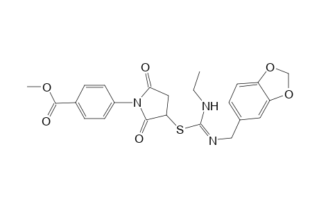 4-[3-[(N-ethyl-N'-piperonyl-amidino)thio]-2,5-diketo-pyrrolidino]benzoic acid methyl ester