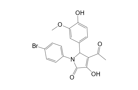 1-(4-bromophenyl)-3-ethanoyl-2-(3-methoxy-4-oxidanyl-phenyl)-4-oxidanyl-2H-pyrrol-5-one