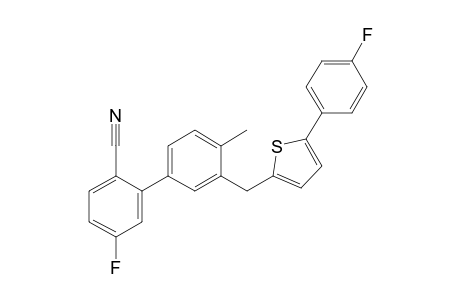 5-fluoro-3'-((5-(4-fluorophenyl)thiophen-2-yl)methyl)-4'-methyl-[1,1'-biphenyl]-2-carbonitrile