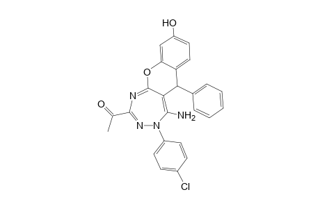 1-(5-Amino-4-(4-chlorophenyl)-9-hydroxy-6-phenyl-4,6-dihydrochromeno[2,3-e][1,2,4]triazepin-2-yl)ethanone