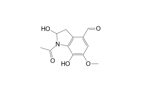 2H,3H-N-Acetyl-2,7-dihydroxy-4-formyl-6-methoxyindole