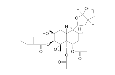 (1R,2S,3R,5S,6R,8S,8aR)-8-acetoxy-8a-(acetoxymethyl)-5-((2S)-hexahydrofuro[2,3-b]furan-2-yl)-3-hydroxy-5,6-dimethyloctahydro-2H-spiro[naphthalene-1,2'-oxiran]-2-yl 2-methylbutanoate