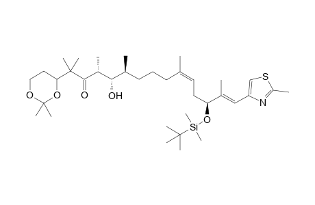 (10Z,14E)-(4R,5S,6S,13S)-13-(tert-Butyl-dimethyl-silanyloxy)-2-(2,2-dimethyl-[1,3]dioxan-4-yl)-5-hydroxy-2,4,6,10,14-pentamethyl-15-(2-methy l-thiazol-4-yl)-pentadeca-10,14-dien-3-one