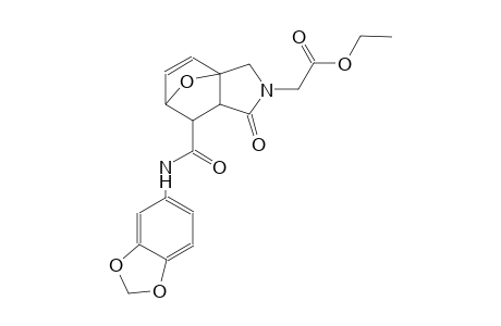 ethyl 2-{6-[(2H-1,3-benzodioxol-5-yl)carbamoyl]-4-oxo-10-oxa-3-azatricyclo[5.2.1.0¹,⁵]dec-8-en-3-yl}acetate