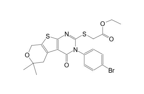 ethyl {[3-(4-bromophenyl)-6,6-dimethyl-4-oxo-3,5,6,8-tetrahydro-4H-pyrano[4',3':4,5]thieno[2,3-d]pyrimidin-2-yl]sulfanyl}acetate