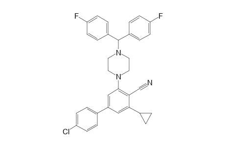 4-(4-Chlorophenyl)-2-(cyclopropyl)-6-[4-[bis(4-fluorophenyl)methyl]piperazinyl-1-yl]benzonitrile