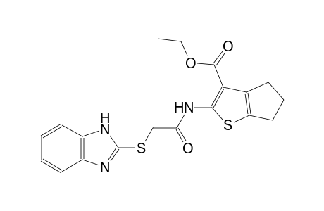 4H-cyclopenta[b]thiophene-3-carboxylic acid, 2-[[(1H-benzimidazol-2-ylthio)acetyl]amino]-5,6-dihydro-, ethyl ester