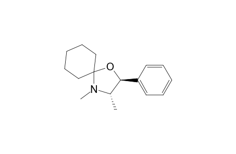 1-Oxa-4-azaspiro[4.5]decane, 3,4-dimethyl-2-phenyl-, (2S-trans)-