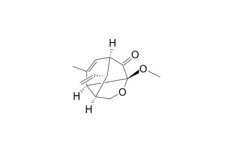 (1S*,3R*,6R*,7S*,10R*)-3-Methoxy-8-methyl-10-ethenyl-4-oxatricyclo[4.3.1.0(3,7)]dec-8-en-2-one