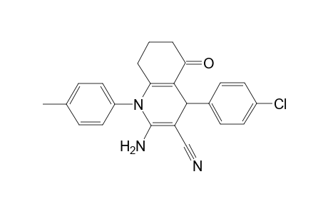2-Amino-4-(4-chlorophenyl)-1-(4-methylphenyl)-5-oxo-4,6,7,8-tetrahydroquinoline-3-carbonitrile