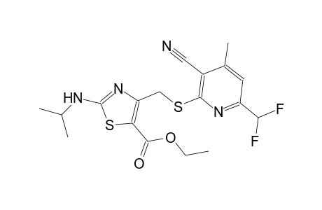 ethyl 4-({[3-cyano-6-(difluoromethyl)-4-methyl-2-pyridinyl]sulfanyl}methyl)-2-(isopropylamino)-1,3-thiazole-5-carboxylate