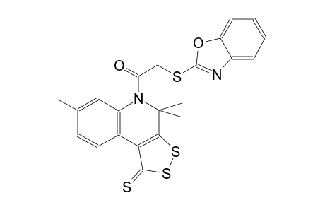 1H-[1,2]dithiolo[3,4-c]quinoline-1-thione, 5-[(2-benzoxazolylthio)acetyl]-4,5-dihydro-4,4,7-trimethyl-