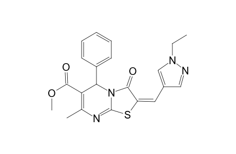 (2E)-2-[(1-ethyl-4-pyrazolyl)methylidene]-7-methyl-3-oxo-5-phenyl-5H-thiazolo[3,2-a]pyrimidine-6-carboxylic acid methyl ester