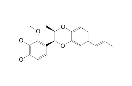 3-methoxy-4-[(2S,3R)-3-methyl-7-[(E)-prop-1-enyl]-2,3-dihydro-1,4-benzodioxin-2-yl]pyrocatechol
