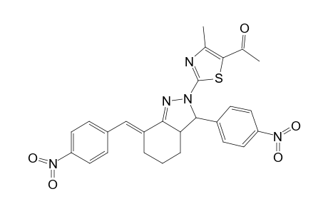 1-[4-methyl-2-[(7E)-3-(4-nitrophenyl)-7-[(4-nitrophenyl)methylene]-3a,4,5,6-tetrahydro-3H-indazol-2-yl]thiazol-5-yl]ethanone