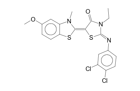 3-Ethyl-2-[(3,4-dichlorophenyl)imino]-5-(5-methoxy-3-methyl-2(3H)-benzothiazolylidene)-4-thiazolidinone