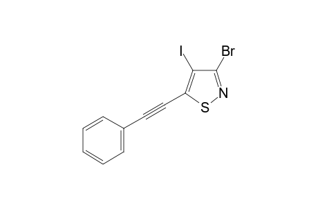 3-bromo-4-iodo-5-(2-phenylethynyl)-1,2-thiazole