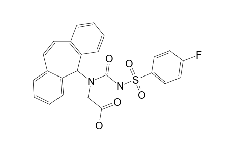 N-4-FLUOROPHENYLSULFONYLUREIDO-N-(5H-DIBENZO-[A,D]-CYCLOHEPTEN-5-YL)-GLYCINE