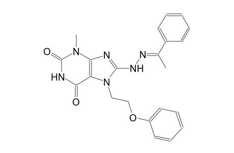 3-methyl-7-(2-phenoxyethyl)-8-[(2E)-2-(1-phenylethylidene)hydrazino]-3,7-dihydro-1H-purine-2,6-dione
