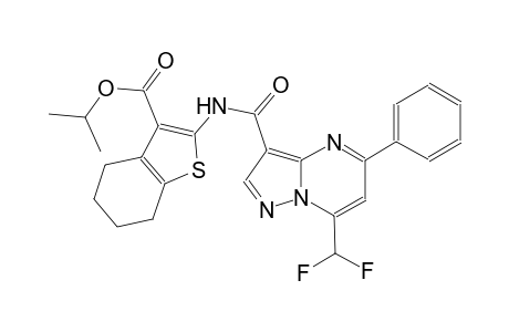 isopropyl 2-({[7-(difluoromethyl)-5-phenylpyrazolo[1,5-a]pyrimidin-3-yl]carbonyl}amino)-4,5,6,7-tetrahydro-1-benzothiophene-3-carboxylate