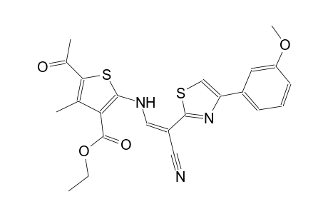 ethyl 5-acetyl-2-({(Z)-2-cyano-2-[4-(3-methoxyphenyl)-1,3-thiazol-2-yl]ethenyl}amino)-4-methyl-3-thiophenecarboxylate