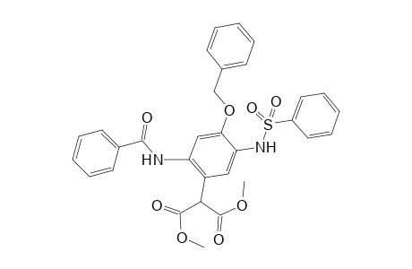 N-benzoyl-o-benzyl-N-(phenylsulfonyl)-2,5-diamino-4-(1,1-bis(methoxycarbonyl)methyl)phenol