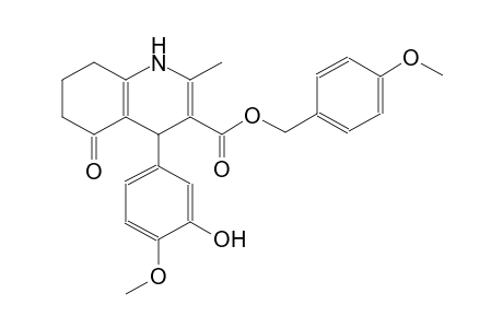 3-quinolinecarboxylic acid, 1,4,5,6,7,8-hexahydro-4-(3-hydroxy-4-methoxyphenyl)-2-methyl-5-oxo-, (4-methoxyphenyl)methyl ester