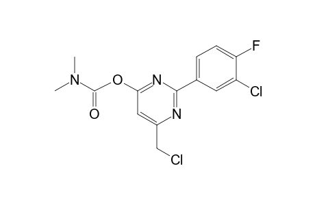 2-(3-chloro-4-fluorophenyl)-6-(chloromethyl)-4-pyrimidinol, dimethylcarbamate (ester)