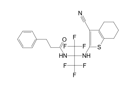 N-[1-[(3-cyano-4,5,6,7-tetrahydrobenzothiophen-2-yl)amino]-2,2,2-trifluoro-1-(trifluoromethyl)ethyl]-3-phenyl-propanamide