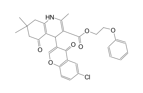 3-quinolinecarboxylic acid, 4-(6-chloro-4-oxo-4H-1-benzopyran-3-yl)-1,4,5,6,7,8-hexahydro-2,7,7-trimethyl-5-oxo-, 2-phenoxyethyl ester