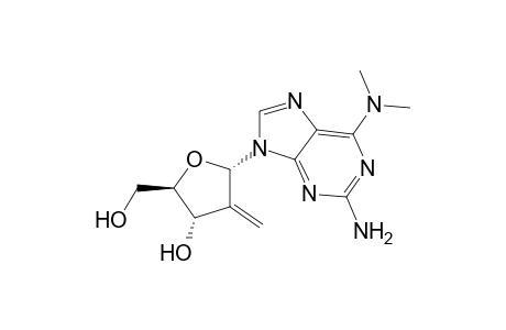 2-Amino-9-(2-deoxy-2-methylene-.beta.,D-erythro-pentofuranosyl)-6-(N,N-dimethylamino)purine