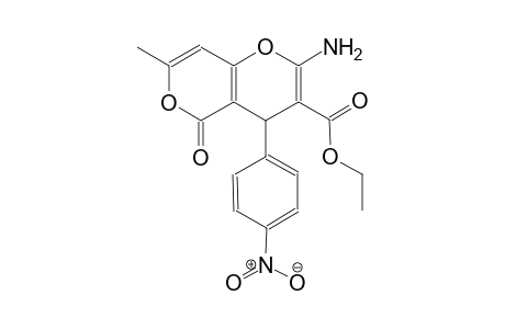 ethyl 2-amino-7-methyl-4-(4-nitrophenyl)-5-oxo-4H,5H-pyrano[4,3-b]pyran-3-carboxylate