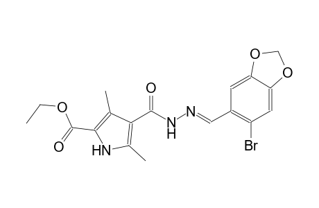 ethyl 4-({(2E)-2-[(6-bromo-1,3-benzodioxol-5-yl)methylene]hydrazino}carbonyl)-3,5-dimethyl-1H-pyrrole-2-carboxylate