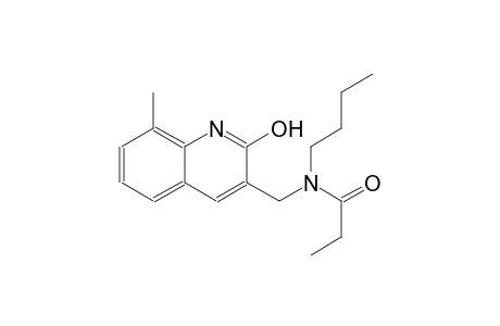 N-butyl-N-[(2-hydroxy-8-methyl-3-quinolinyl)methyl]propanamide