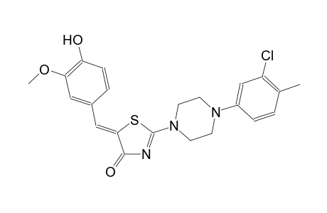 (5Z)-2-[4-(3-chloro-4-methylphenyl)-1-piperazinyl]-5-(4-hydroxy-3-methoxybenzylidene)-1,3-thiazol-4(5H)-one