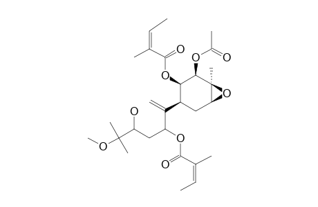 2.beta.-Acetoxy-1.beta.,8-diangeloyloxy-3.beta.,4.beta.-epoxy-10-hydroxy-11-methoxybisabol-7(14)-ene