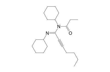 N-cyclohexyl-N-(1-(cyclohexylimino)hept-2-ynyl)propionamide